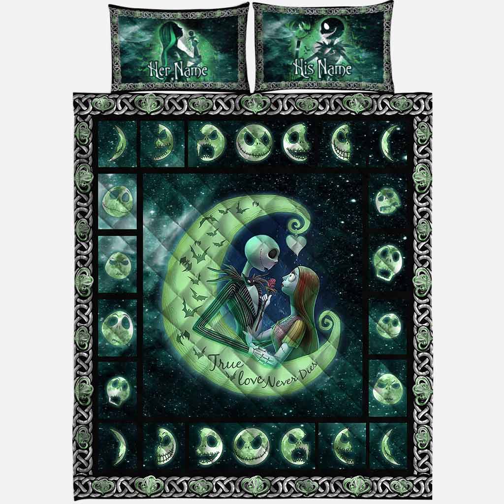 Personalized Nightmare Quilt Set Custom Names Couples Gift Quilt Set GradoCreations