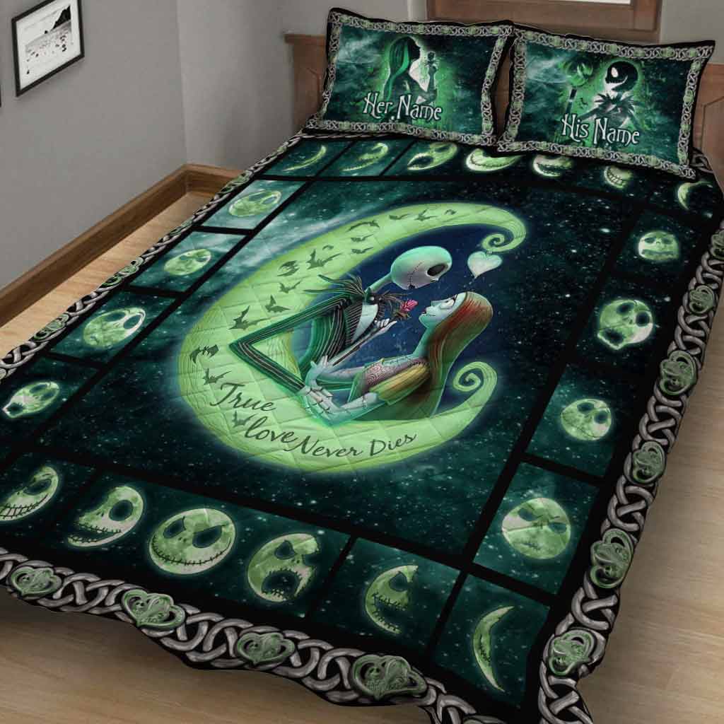 Personalized Nightmare Quilt Set Custom Names Couples Gift Quilt Set GradoCreations