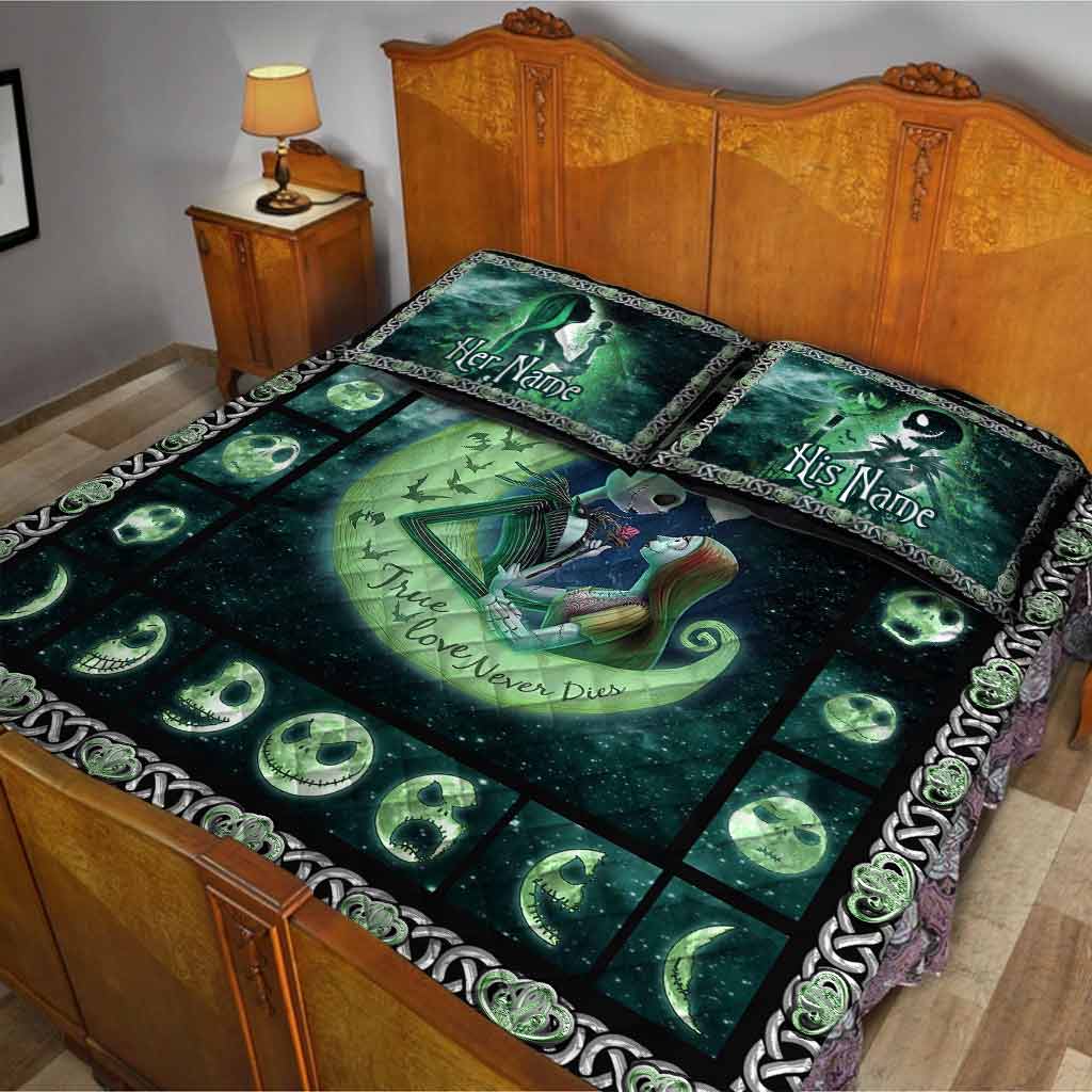 Personalized Nightmare Quilt Set Custom Names Couples Gift Quilt Set GradoCreations