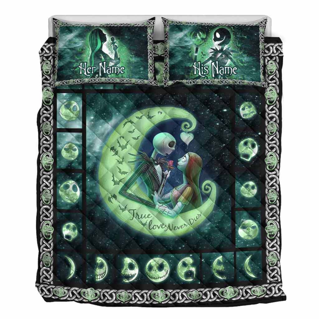 Personalized Nightmare Quilt Set Custom Names Couples Gift Quilt Set GradoCreations