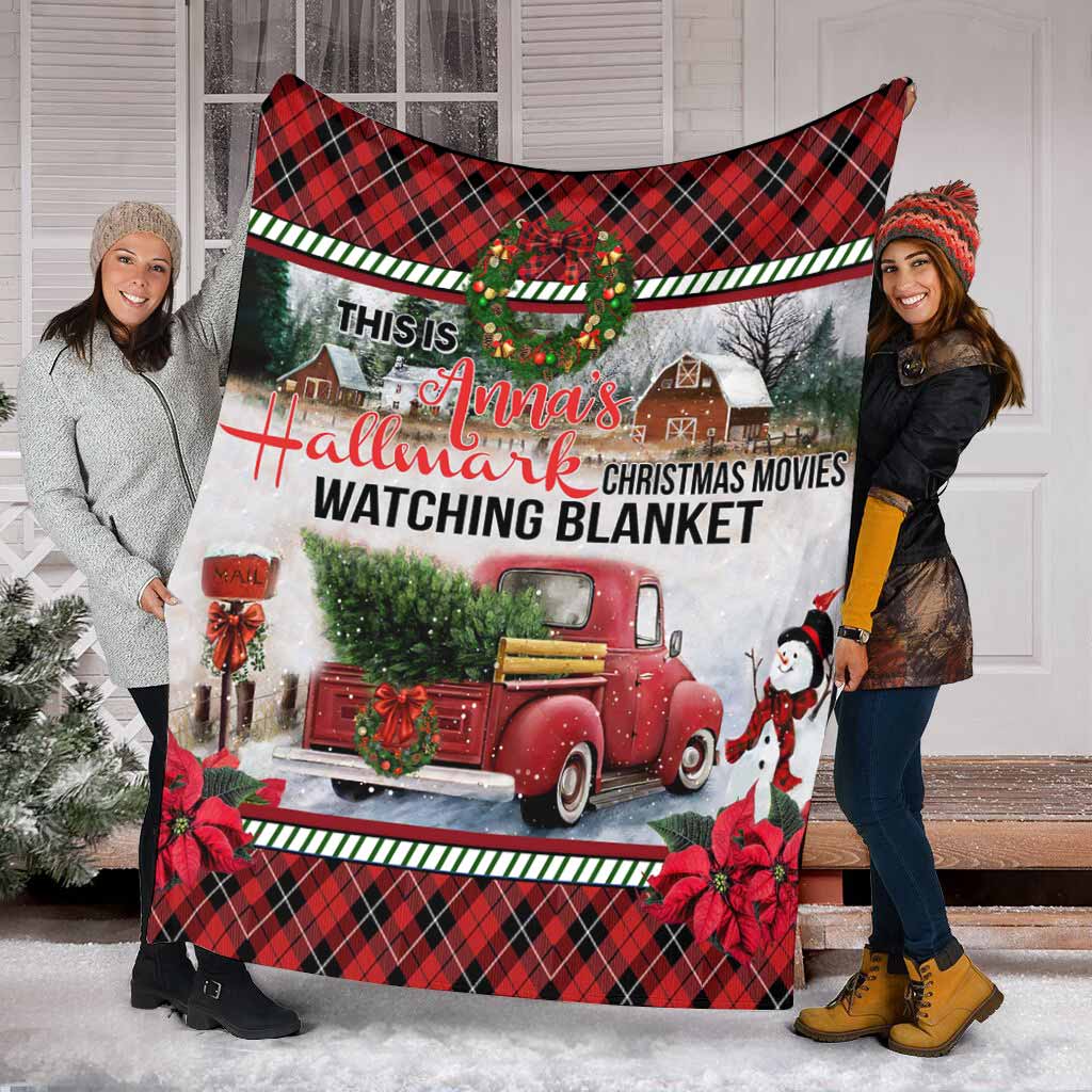 Personalized Christmas Movies Watching Blanket Custom Name Gift Blanket GradoCreations