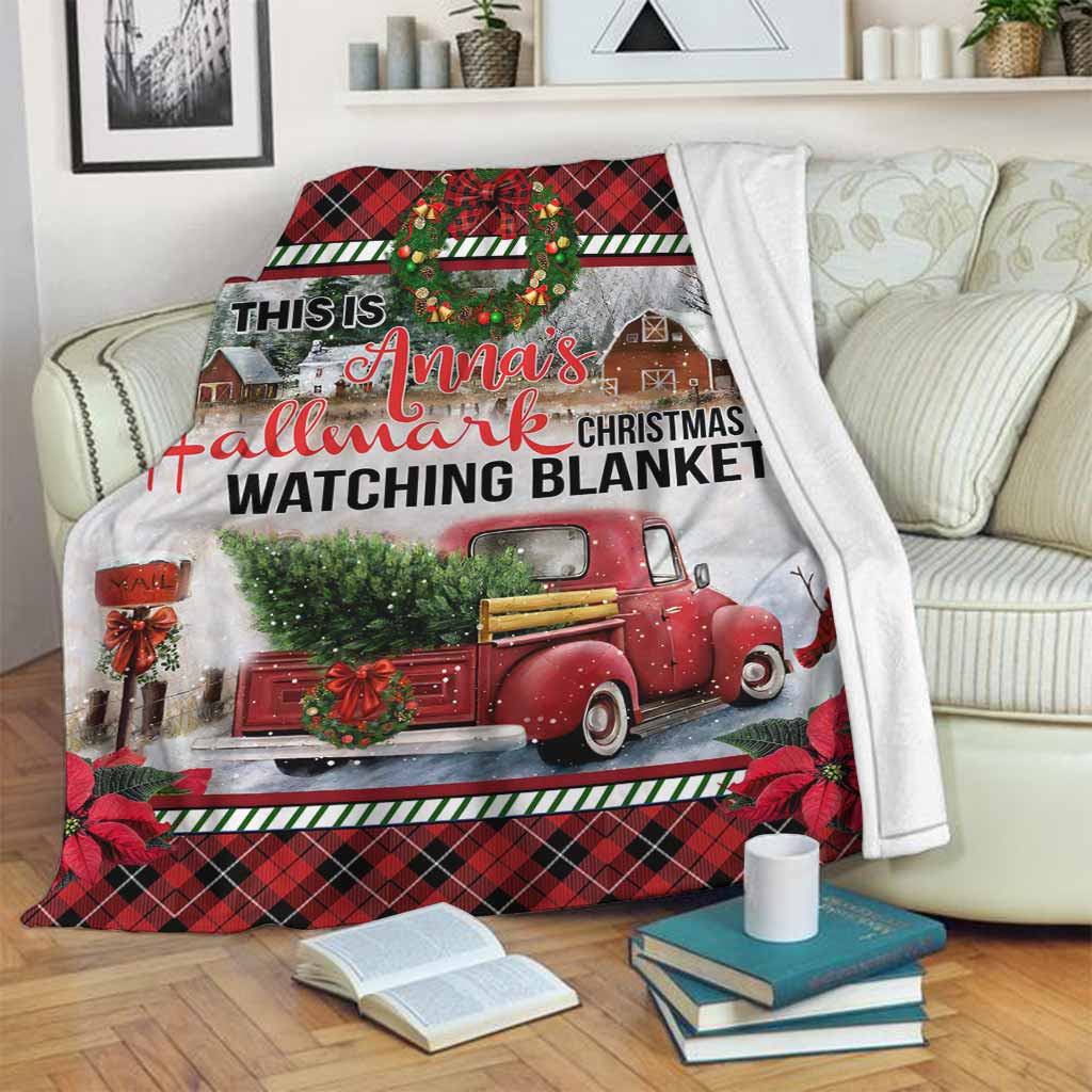 Personalized Christmas Movies Watching Blanket Custom Name Gift Blanket GradoCreations