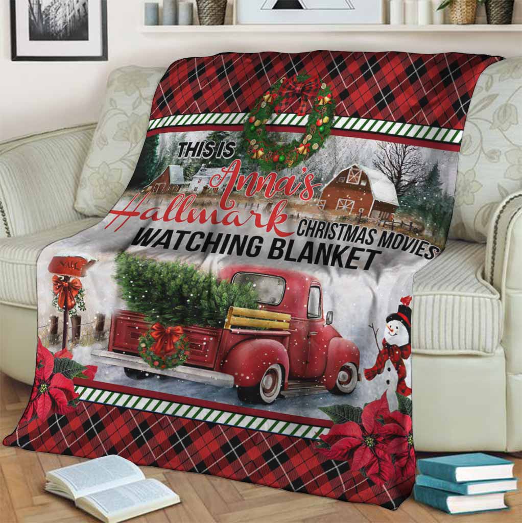 Personalized Christmas Movies Watching Blanket Custom Name Gift Blanket GradoCreations
