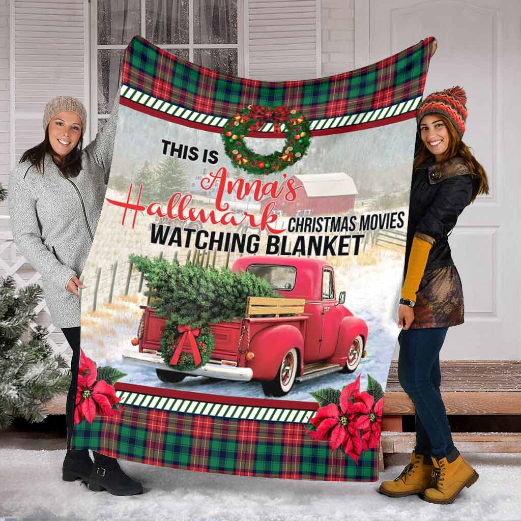 Personalized Christmas Movies Watching Blanket Custom Name Gift Blanket GradoCreations