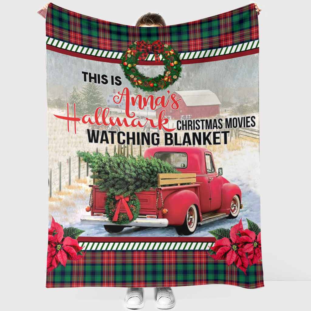 Personalized Christmas Movies Watching Blanket Custom Name Gift Blanket GradoCreations