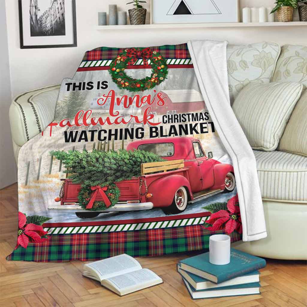 Personalized Christmas Movies Watching Blanket Custom Name Gift Blanket GradoCreations
