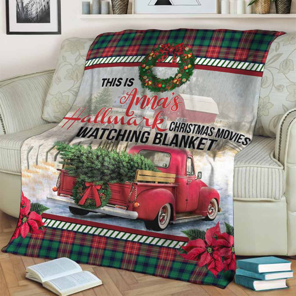 Personalized Christmas Movies Watching Blanket Custom Name Gift Blanket GradoCreations