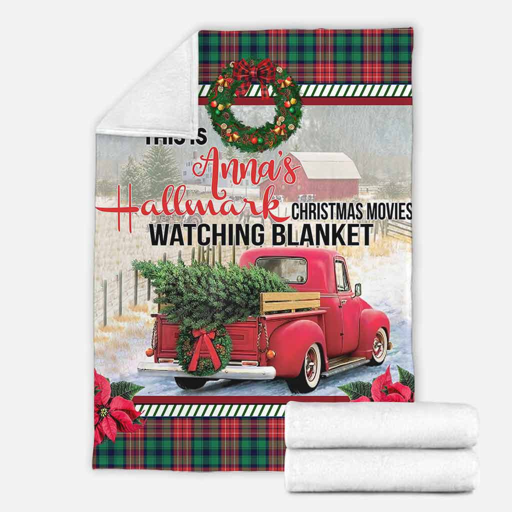 Personalized Christmas Movies Watching Blanket Custom Name Gift Blanket GradoCreations