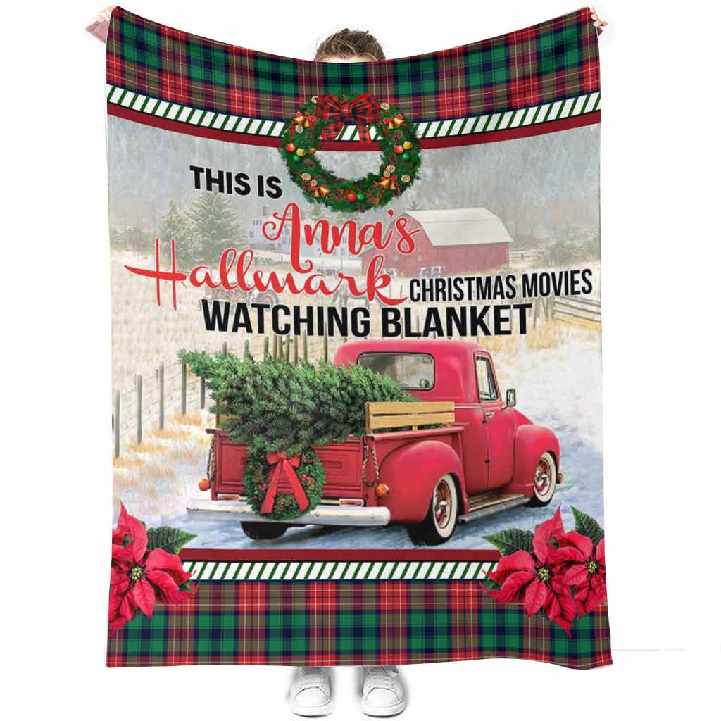 Personalized Christmas Movies Watching Blanket Custom Name Gift Blanket GradoCreations