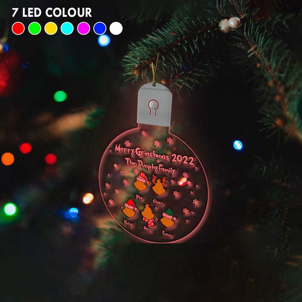 Personalized LED Acrylic Christmas Ornament Family Gift 2022 Led Acrylic Ornament GradoCreations
