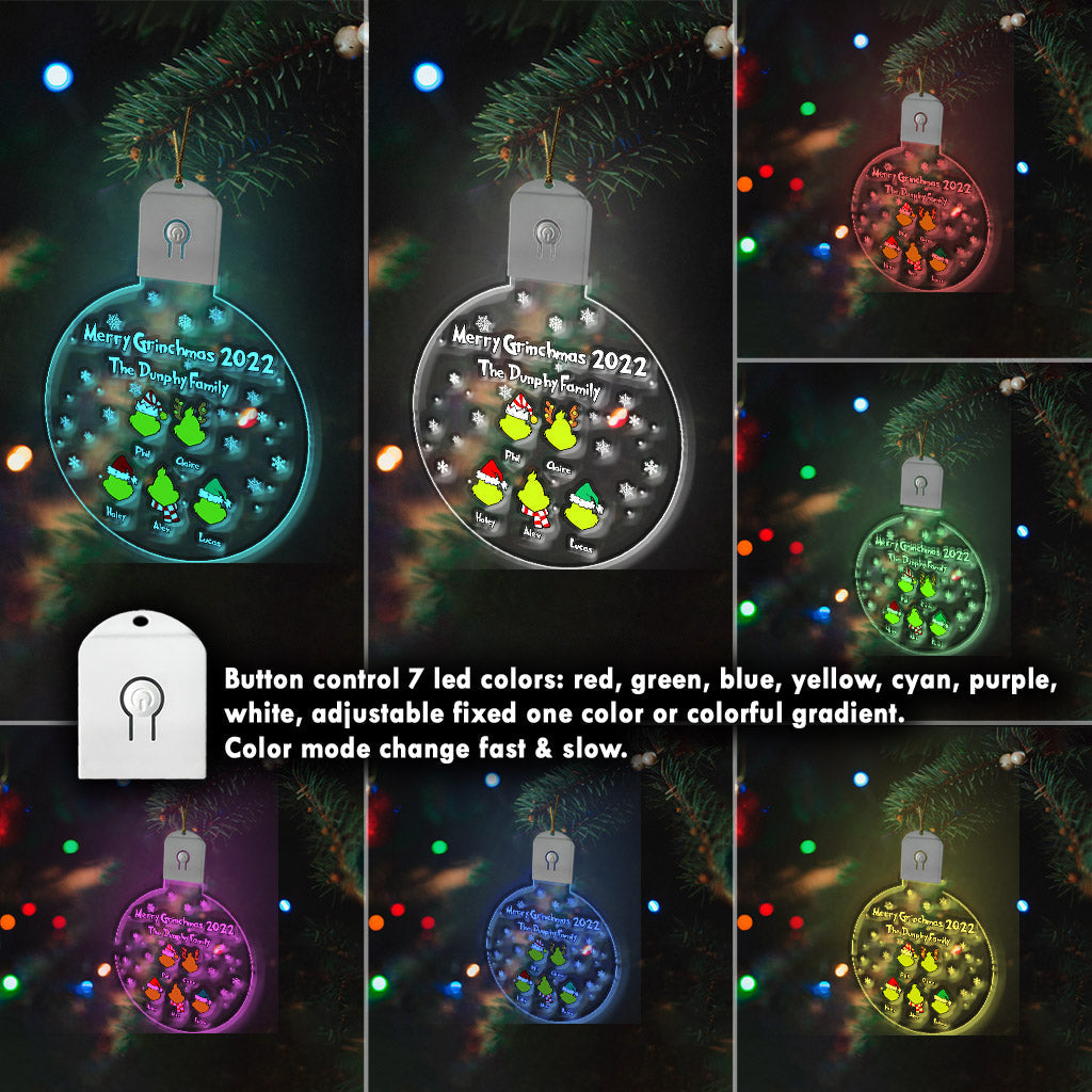 Personalized LED Acrylic Christmas Ornament Family Gift 2022 Led Acrylic Ornament GradoCreations