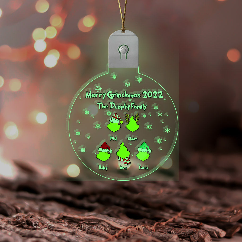 Personalized LED Acrylic Christmas Ornament Family Gift 2022 Led Acrylic Ornament GradoCreations