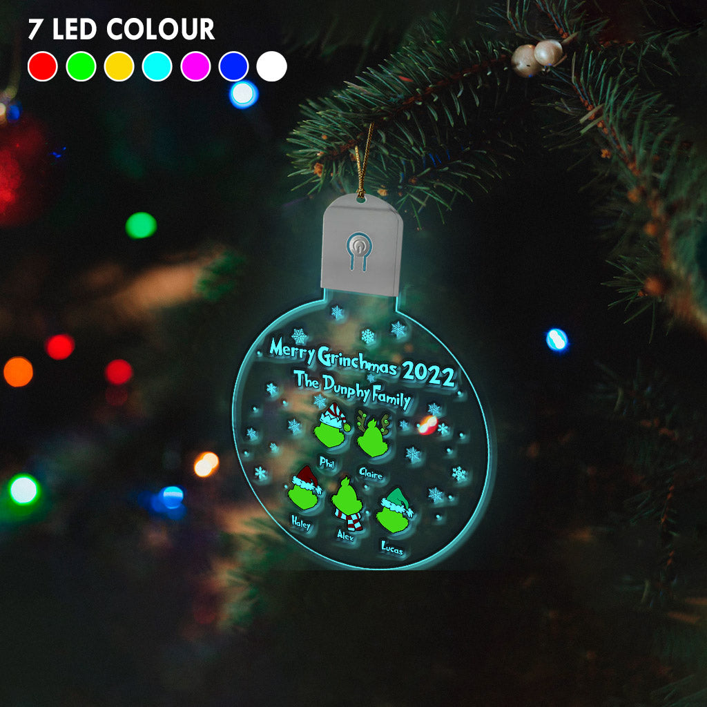 Personalized LED Acrylic Christmas Ornament Family Gift 2022 Led Acrylic Ornament GradoCreations