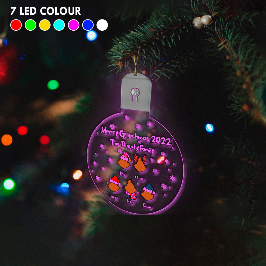 Personalized LED Acrylic Christmas Ornament Family Gift 2022 Led Acrylic Ornament GradoCreations