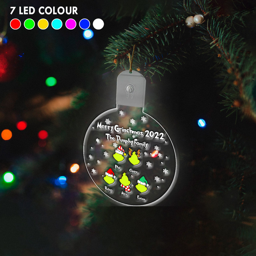 Personalized LED Acrylic Christmas Ornament Family Gift 2022 Led Acrylic Ornament GradoCreations