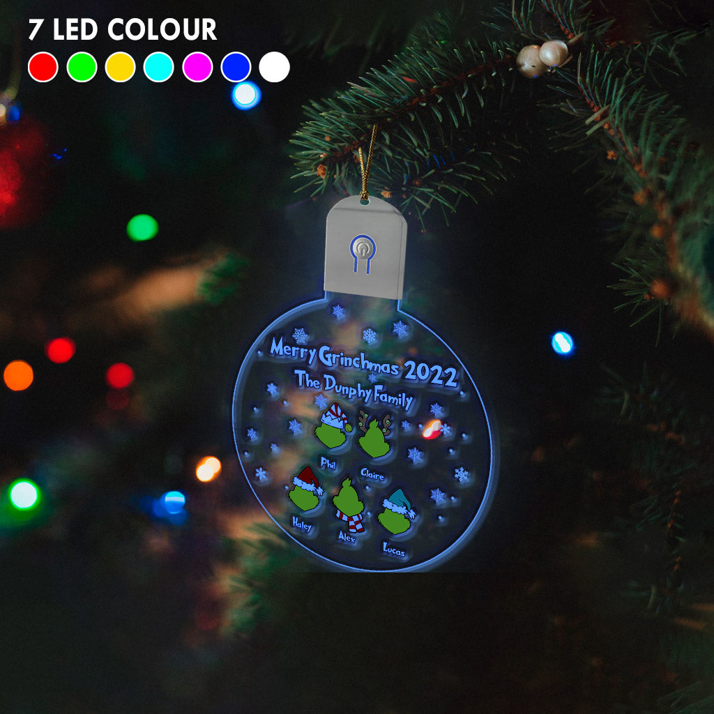 Personalized LED Acrylic Christmas Ornament Family Gift 2022 Led Acrylic Ornament GradoCreations