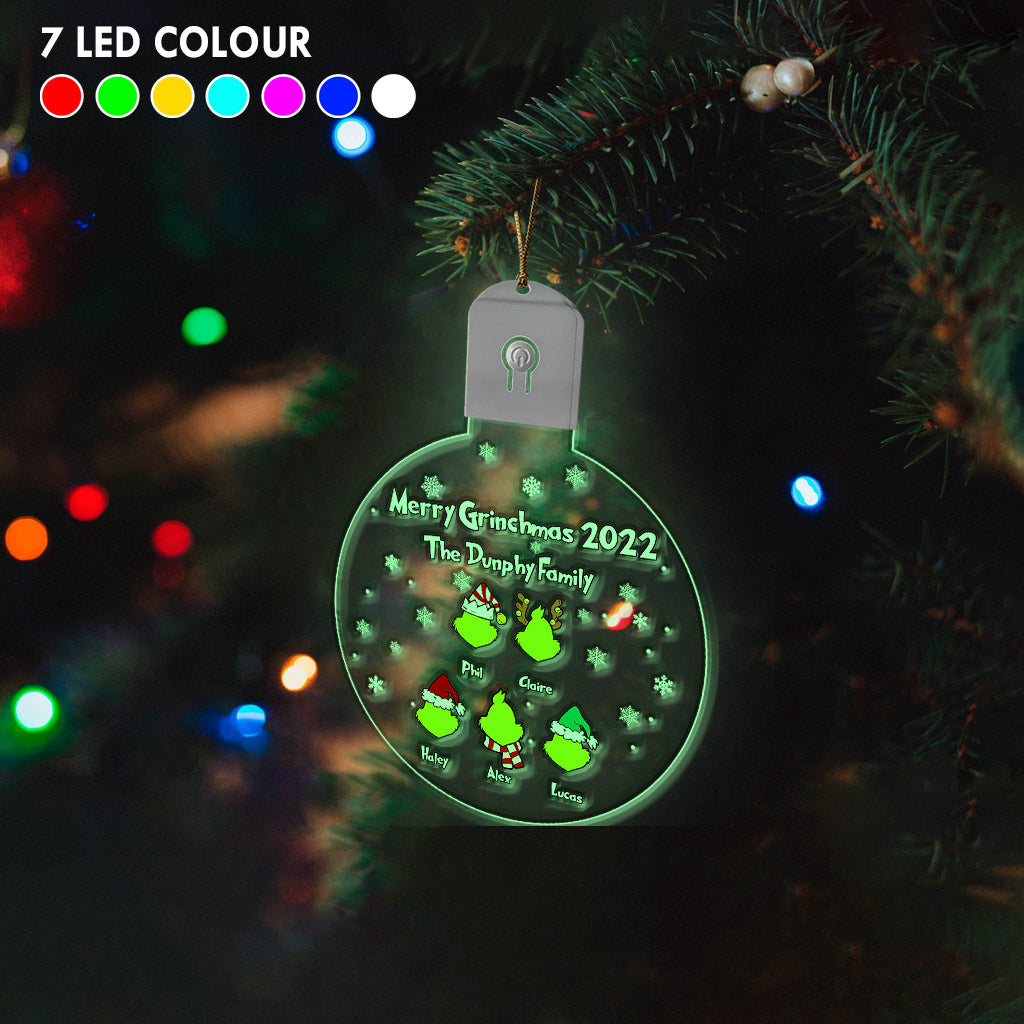 Personalized LED Acrylic Christmas Ornament Family Gift 2022 Led Acrylic Ornament GradoCreations