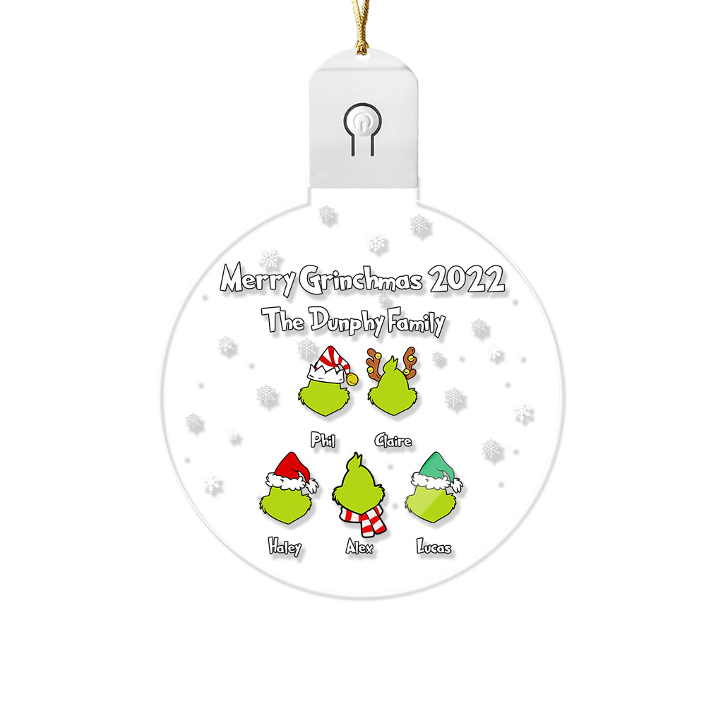 Personalized LED Acrylic Christmas Ornament Family Gift 2022 Led Acrylic Ornament GradoCreations