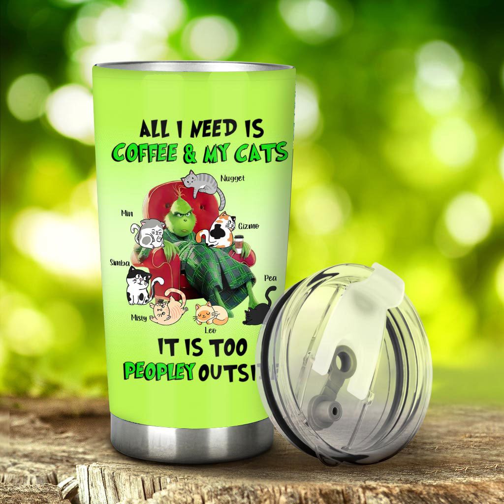 Personalized Coffee & Cats Tumbler Custom Name Gift for Cat Lovers Tumbler GradoCreations