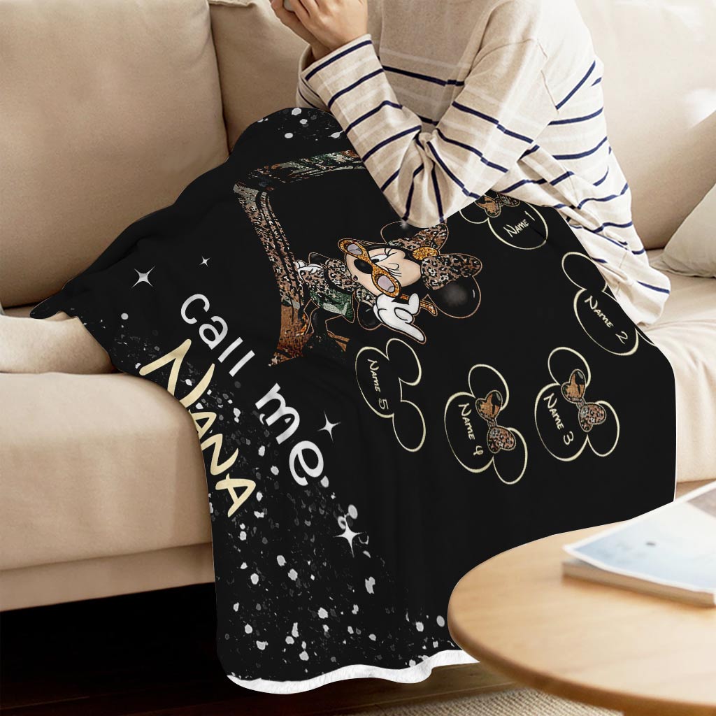 Personalized Nana Blanket with Minnie Mouse Design - Custom Gift for Grandma Blanket GradoCreations