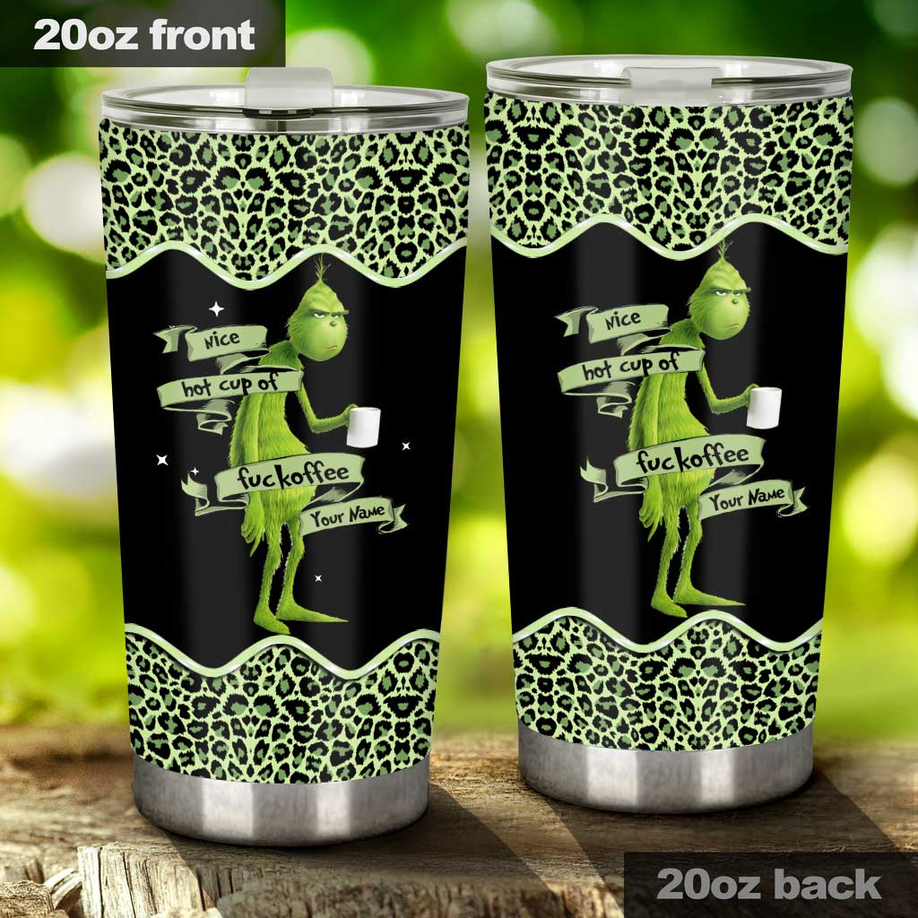 Personalized Christmas Tumbler Grinch Design Custom Name Gift Tumbler GradoCreations