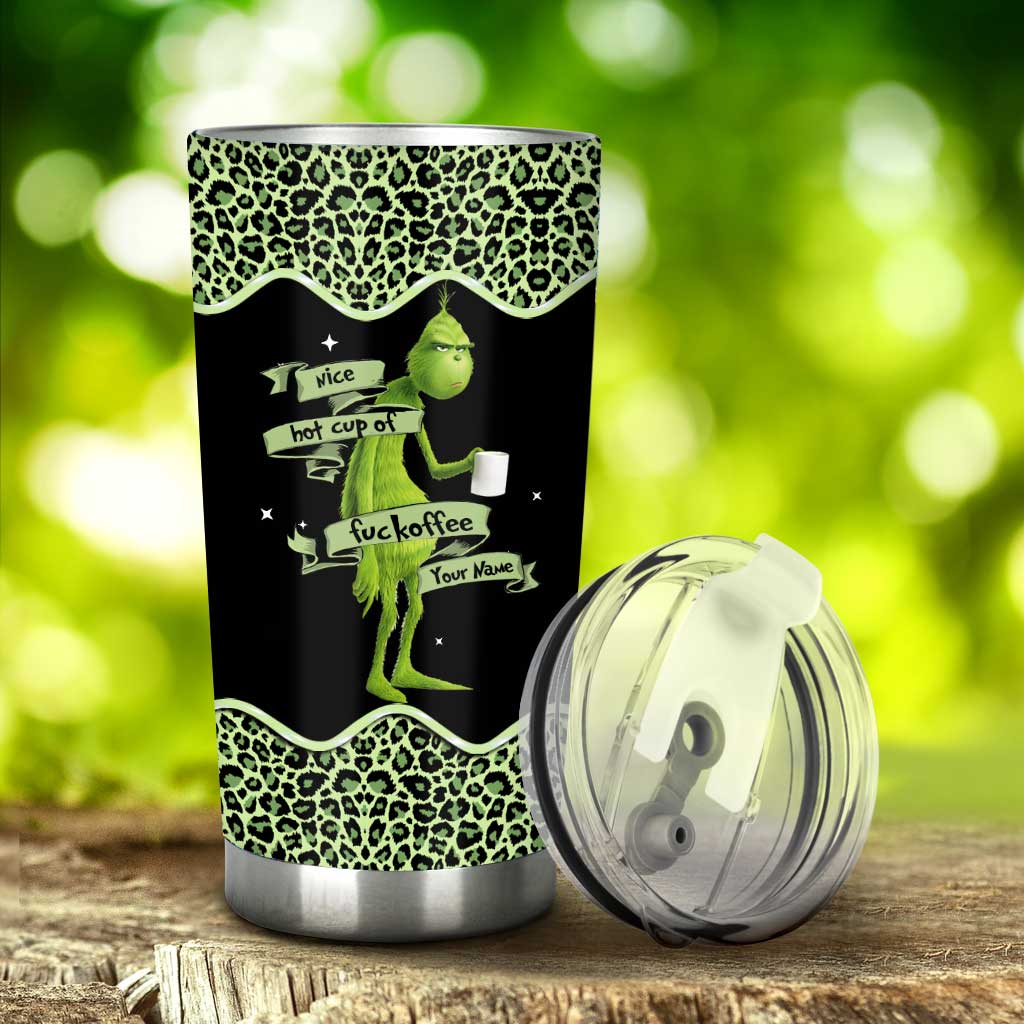 Personalized Christmas Tumbler Grinch Design Custom Name Gift Tumbler GradoCreations