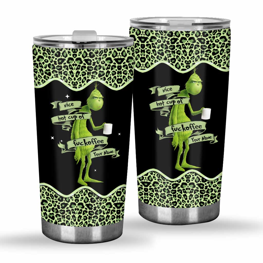 Personalized Christmas Tumbler Grinch Design Custom Name Gift Tumbler GradoCreations