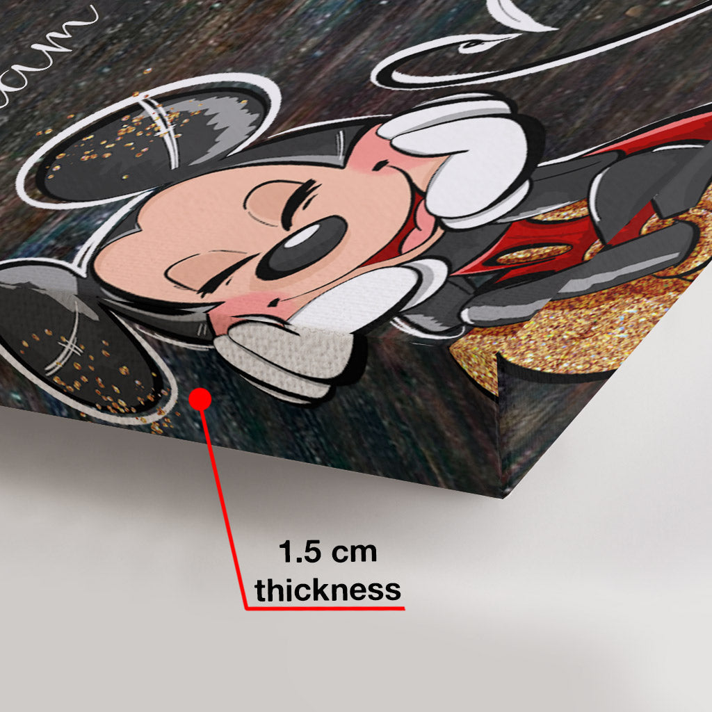 Personalized Disney Couple Mouse Canvas Set Custom Names Gift Idea Poster & Canvas Set GradoCreations