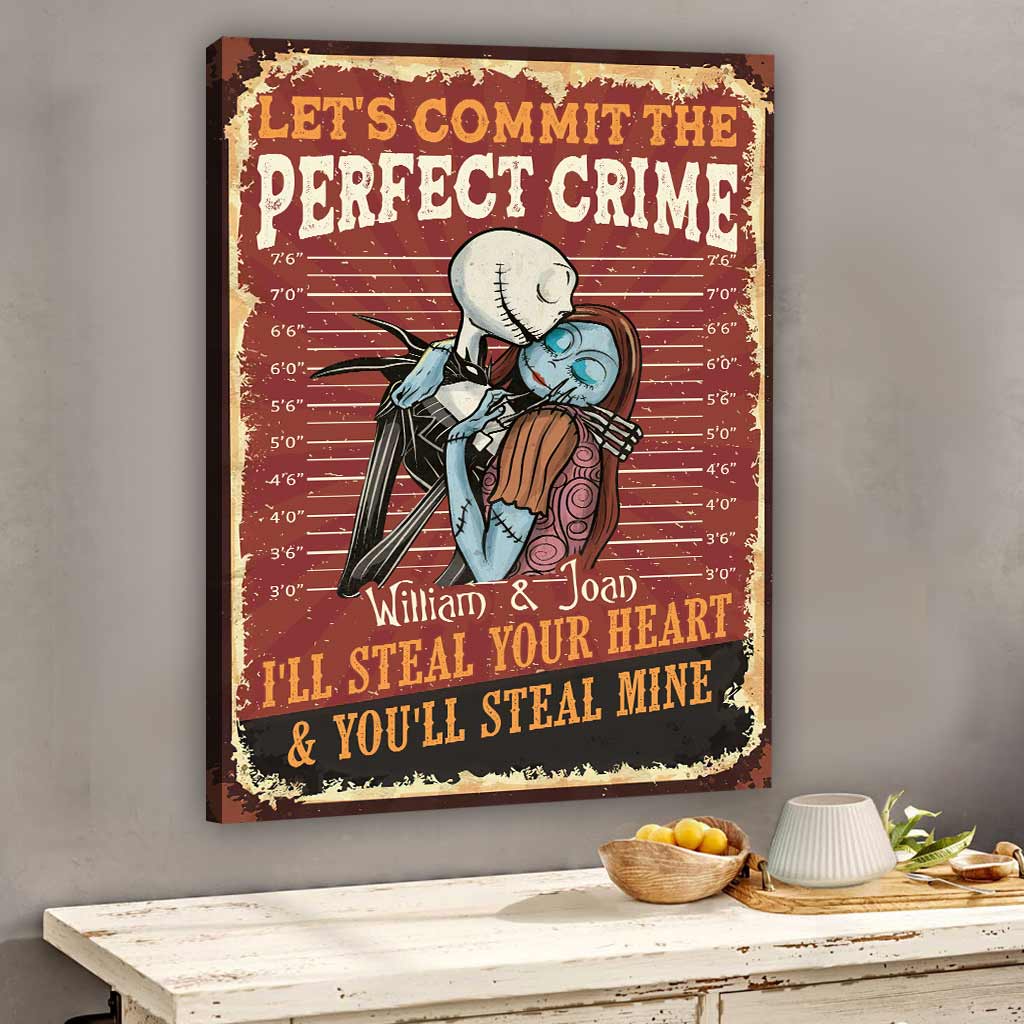 Personalized Canvas Print Let's Commit The Perfect Crime for Couples Canvas and Poster GradoCreations