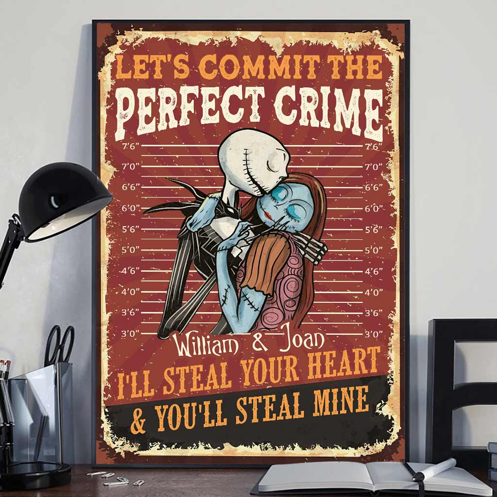 Personalized Canvas Print Let's Commit The Perfect Crime for Couples Canvas and Poster GradoCreations