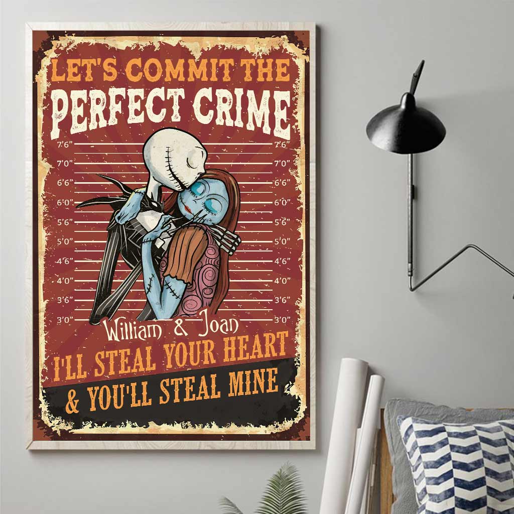 Personalized Canvas Print Let's Commit The Perfect Crime for Couples Canvas and Poster GradoCreations