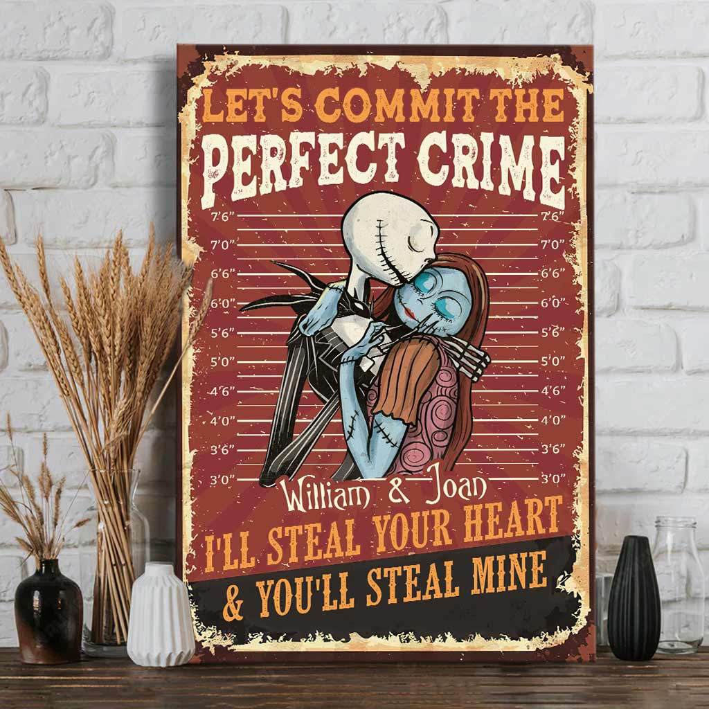 Personalized Canvas Print Let's Commit The Perfect Crime for Couples Canvas and Poster GradoCreations