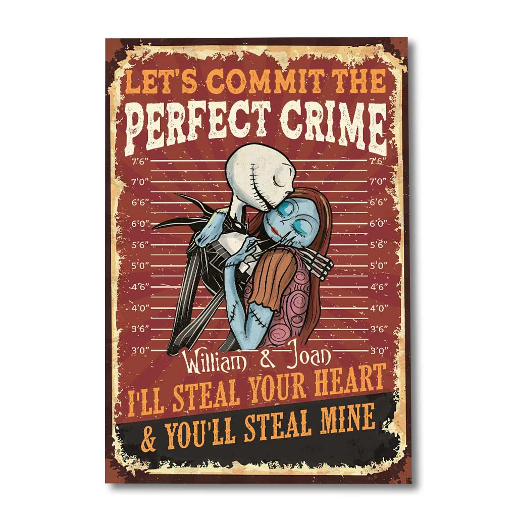 Personalized Canvas Print Let's Commit The Perfect Crime for Couples Canvas and Poster GradoCreations