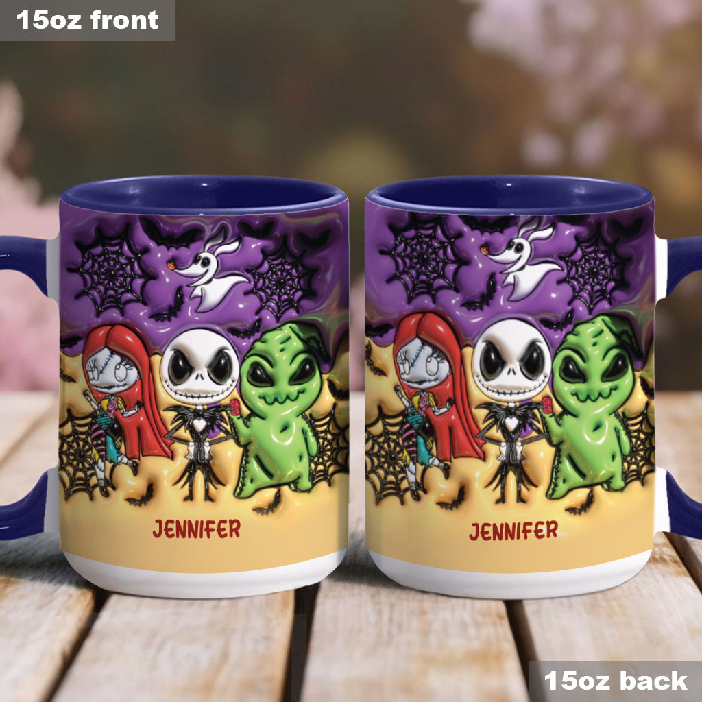 Personalized Nightmare Accent Mug Custom Name Gift for Halloween Accent Mug GradoCreations