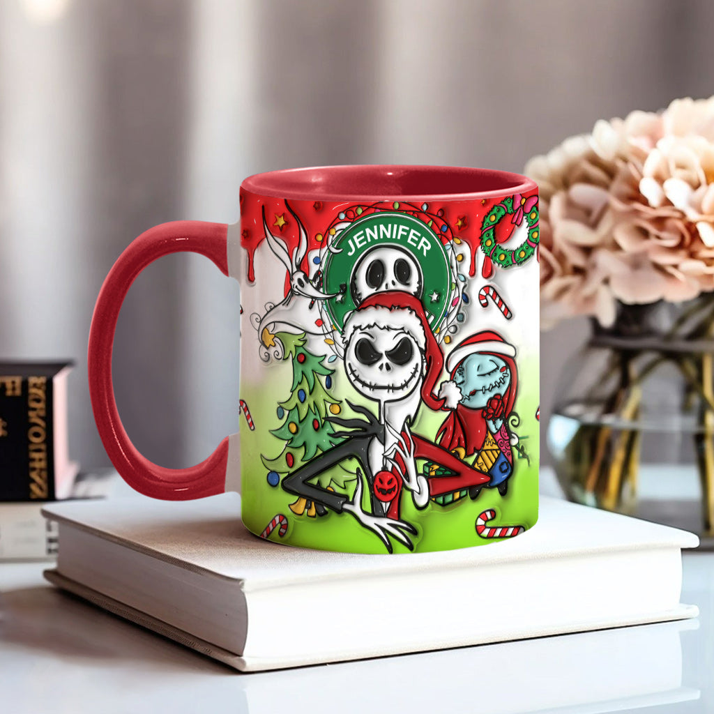 Personalized Nightmare Accent Mug Custom Name Halloween Gift Accent Mug GradoCreations