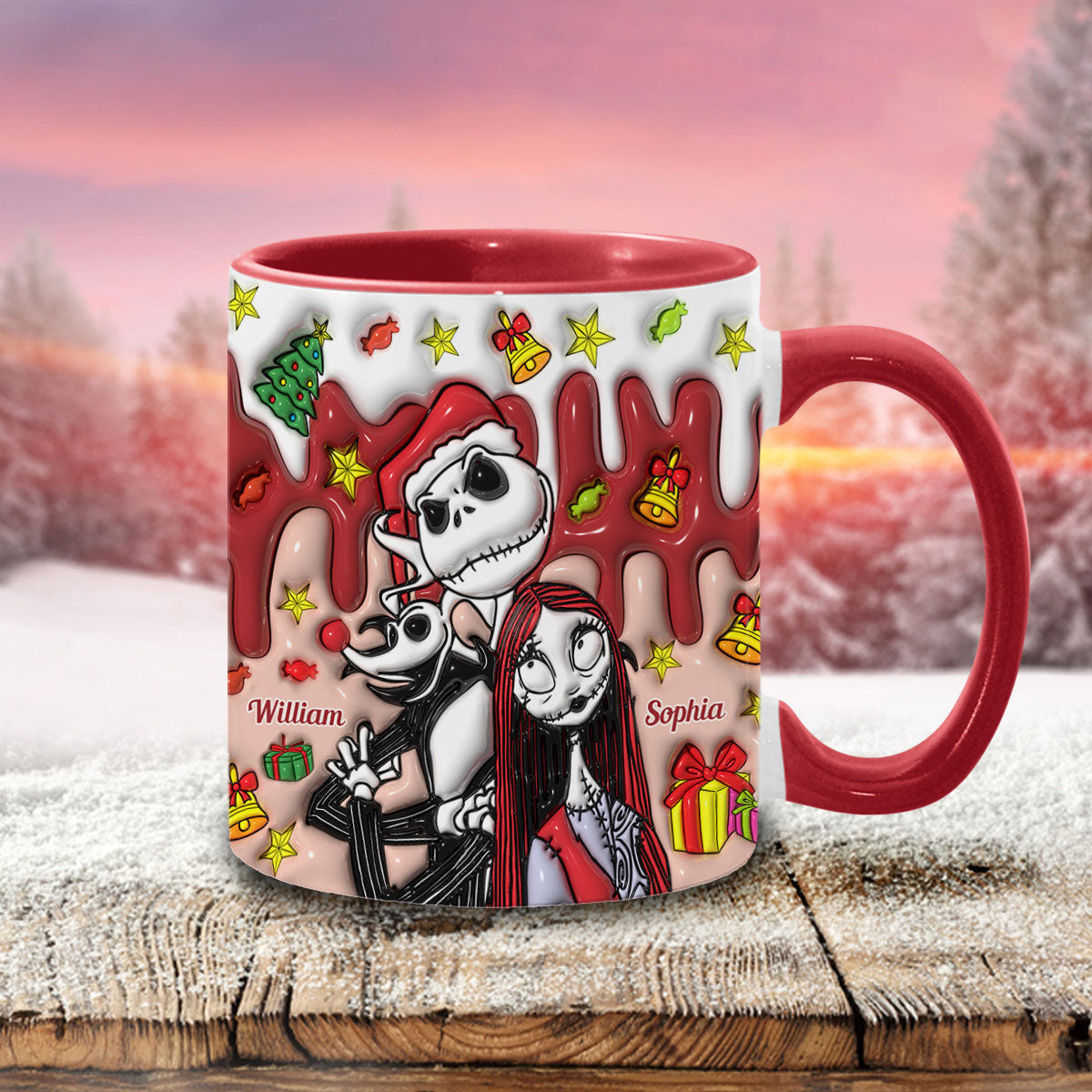 Personalized Nightmare Mug Custom Name Couples Gift Halloween Christmas Accent Mug GradoCreations