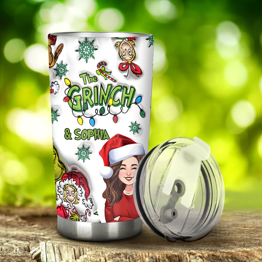 Personalized Grinch Christmas Tumbler 20oz Custom Name Gift Tumbler GradoCreations