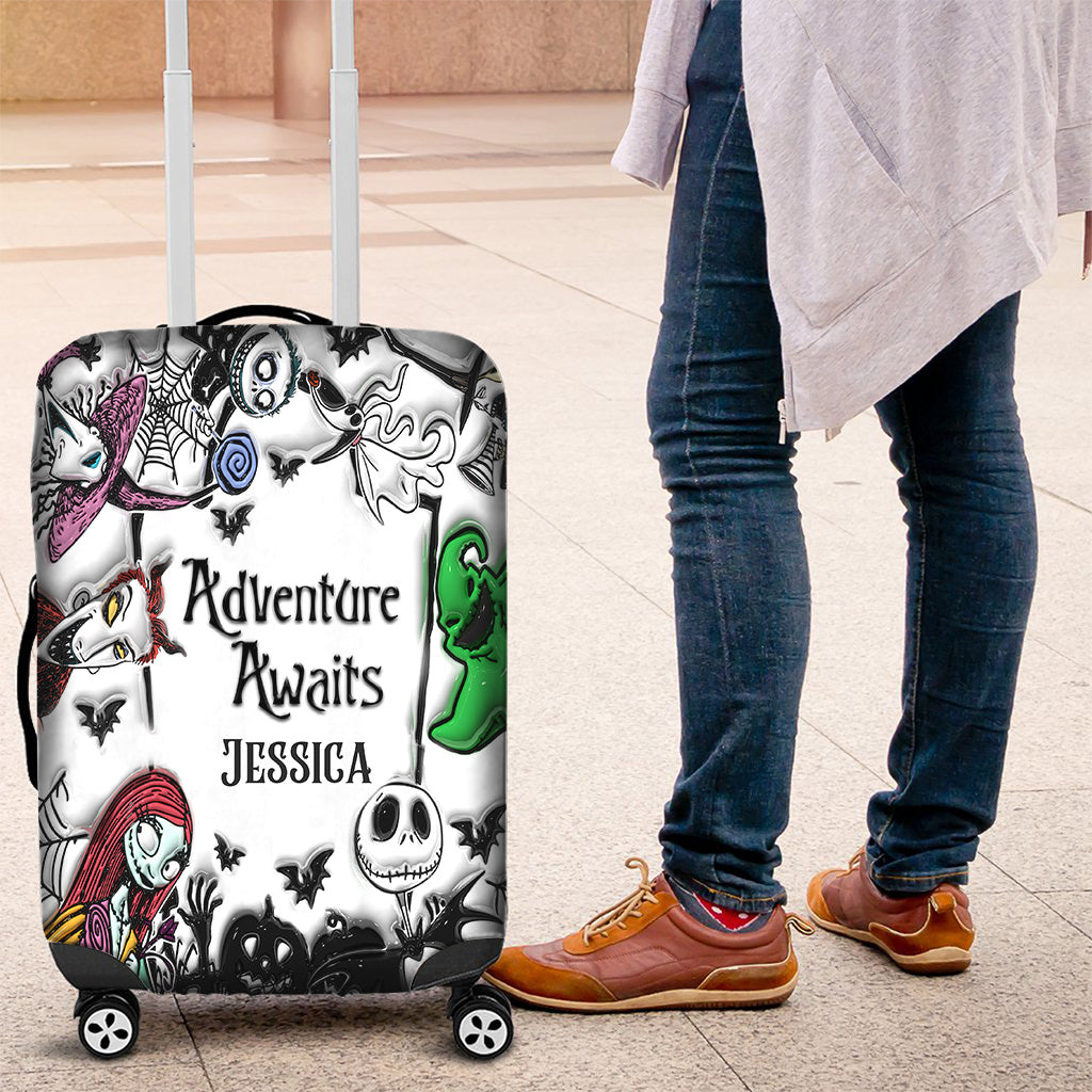 Personalized Nightmare Luggage Cover Custom Name Halloween Gift Luggage Cover GradoCreations