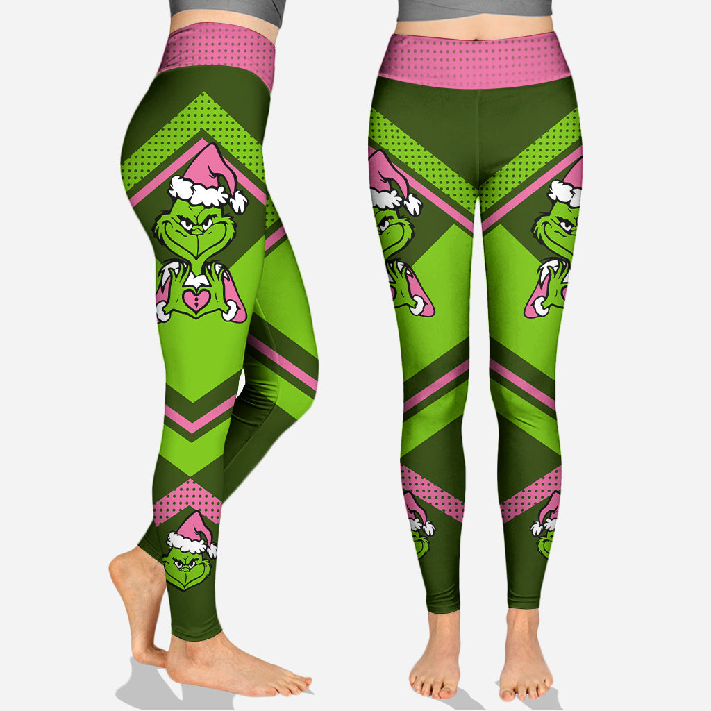 Personalized Grinch Era Christmas Hoodie and Leggings Set Hoodie & Leggings GradoCreations