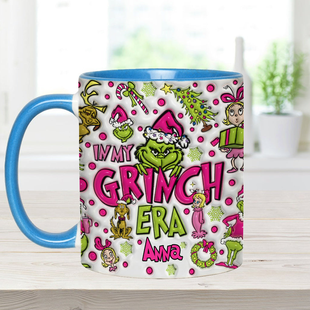 Personalized Grinch Accent Mug Custom Name Holiday Gift Accent Mug GradoCreations