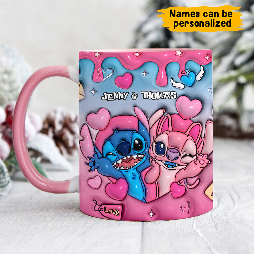Personalized Ohana Accent Mug Custom Names Gift for Couples Accent Mug GradoCreations