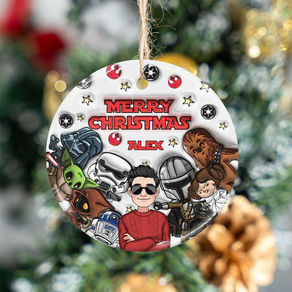Personalized Ceramic Circle Ornament Merry Sithmas Gift for Kids Ceramic Circle Ornament GradoCreations