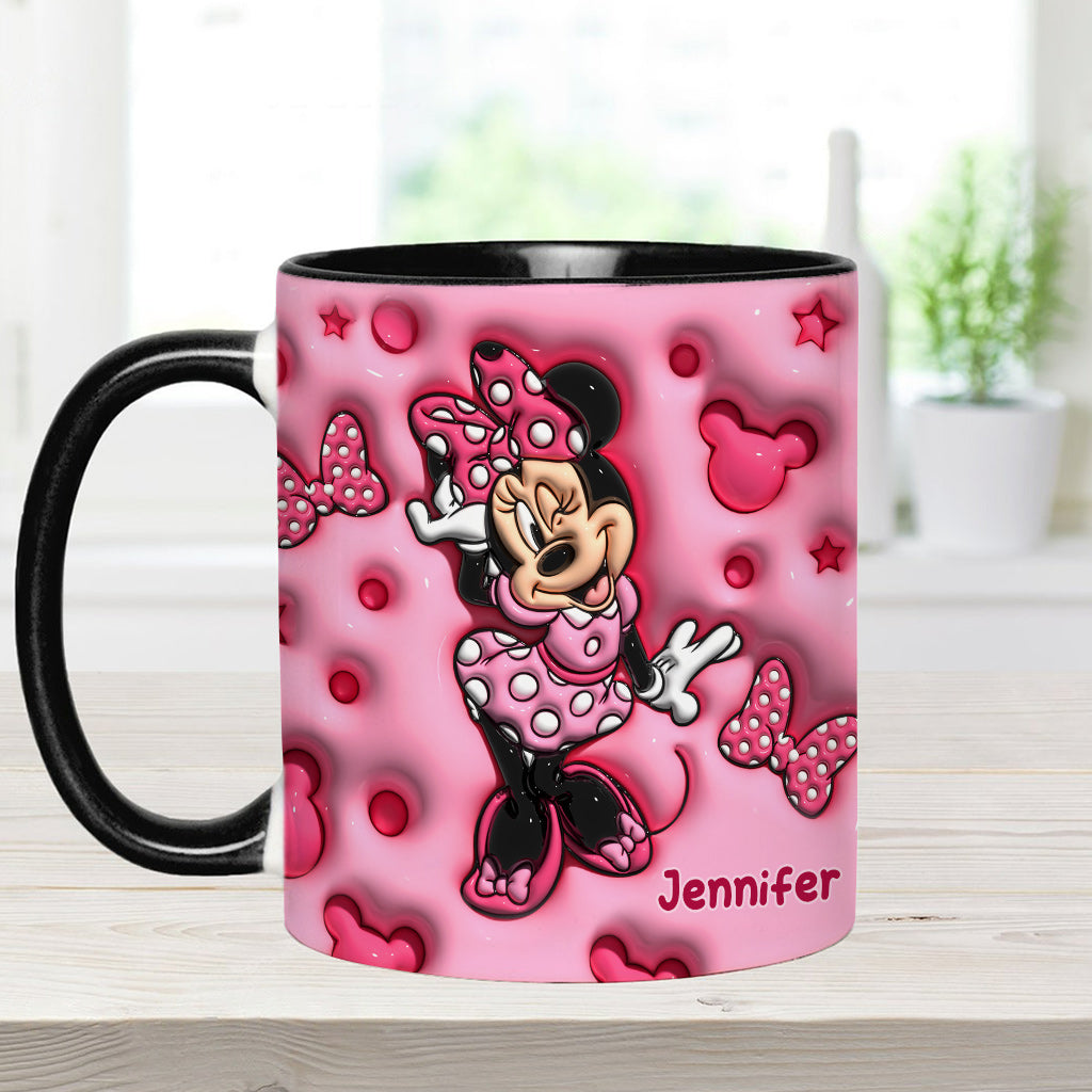 Personalized Pink Minnie Mouse Accent Mug with Custom Name Gift Accent Mug GradoCreations