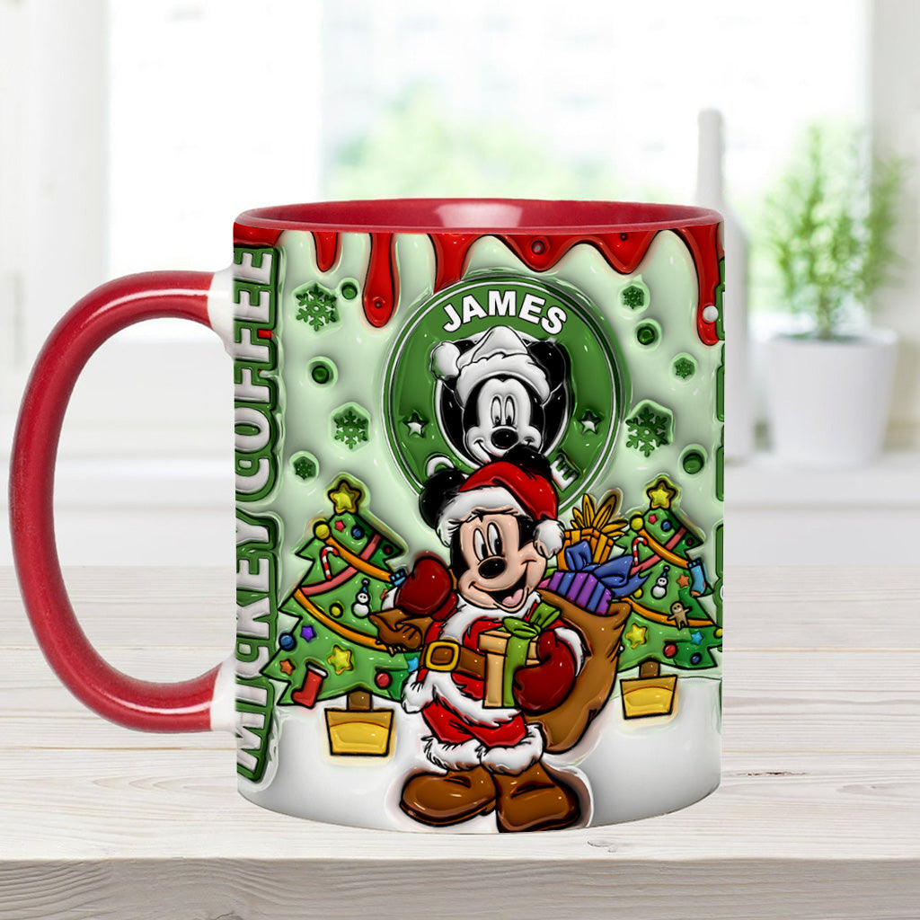 Personalized Christmas Mouse Accent Mug Custom Name Gift Accent Mug GradoCreations