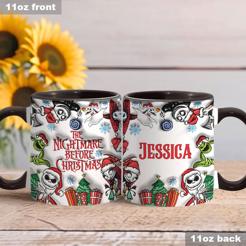 Personalized Nightmare Before Christmas Accent Mug Gift for Halloween & Christmas Accent Mug GradoCreations