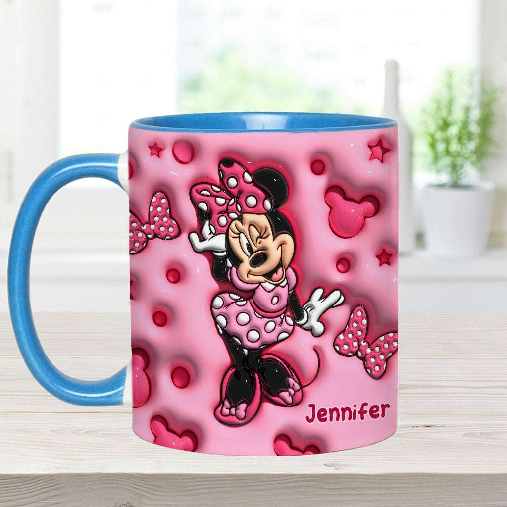 Personalized Pink Minnie Mouse Accent Mug with Custom Name Gift Accent Mug GradoCreations