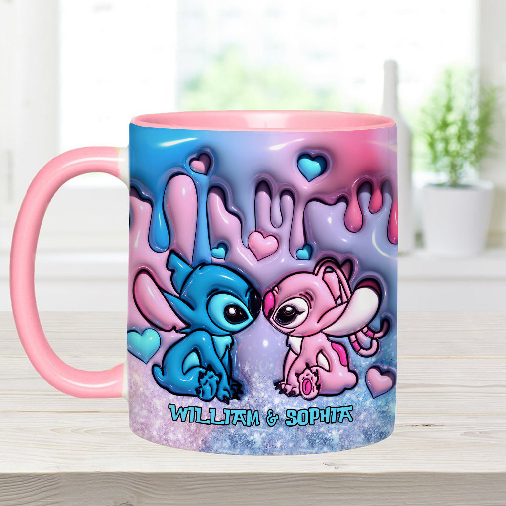 Personalized Ohana Accent Mug Custom Names Gift for Couple Accent Mug GradoCreations