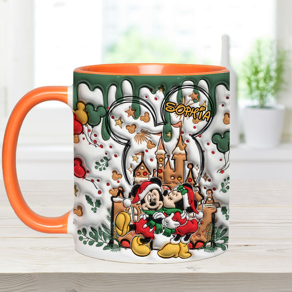 Personalized Christmas Mouse Accent Mug Custom Name Gift Accent Mug GradoCreations