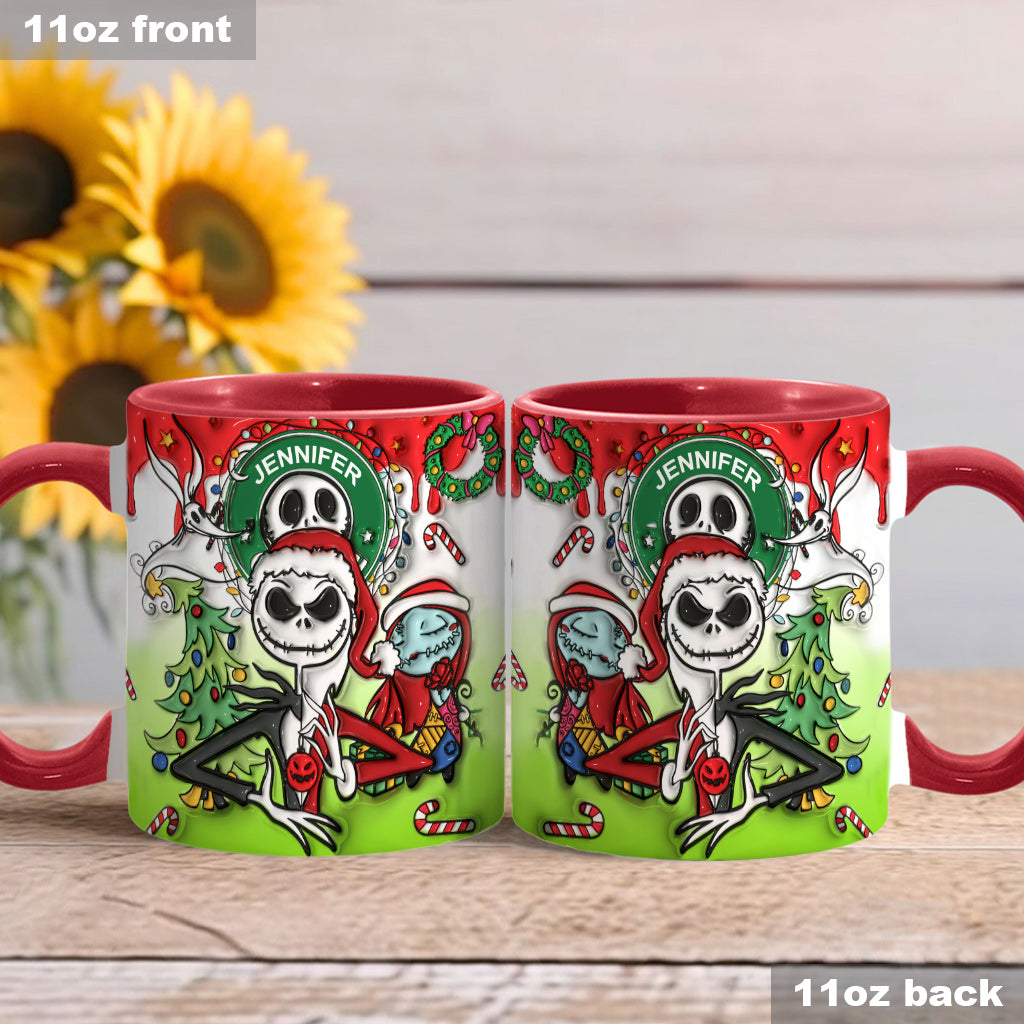 Personalized Nightmare Accent Mug Custom Name Halloween Gift Accent Mug GradoCreations