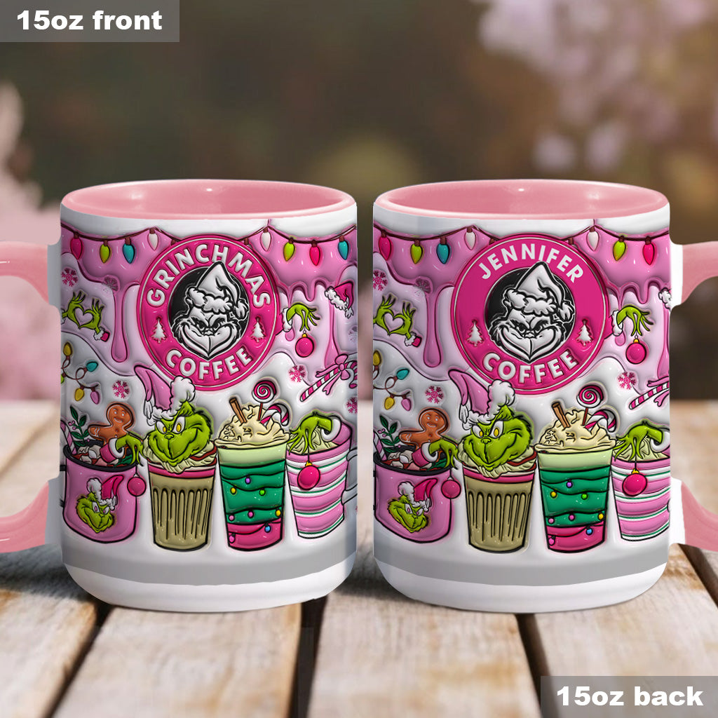 Personalized Grinchmas Coffee Accent Mug Custom Gift for Christmas Accent Mug GradoCreations